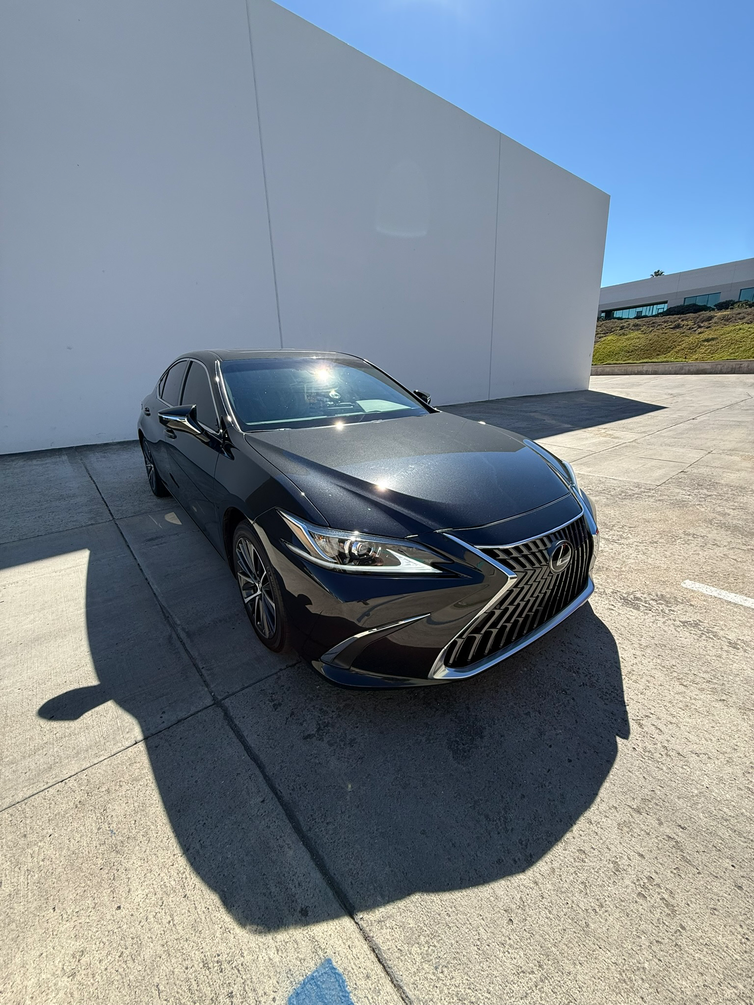 Pristine black Lexus ES luxury sedan showcasing professional detailing and ceramic coating